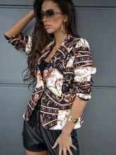 Blazer imprimé à manches longues pour femme, manteau à bouton unique, veste élégante pour le bureau, grande taille XXL, collection automne 2021 