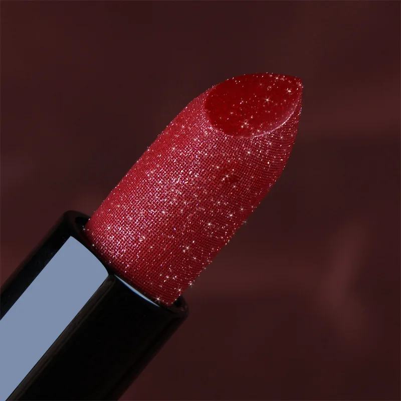 New hot small gold diamond lasting not easy to discolor apple red koi color matte star version version matte lipstick beauty