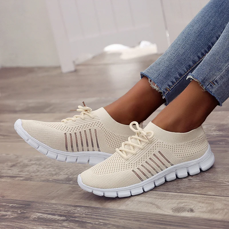 Sneakers Women Vulcanized Lace Up Woman Flat Round Toe Women