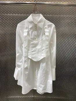 

2020 autumn new women white long sleeve cotton dress ladies patchwrok slim dresses ddxgz2