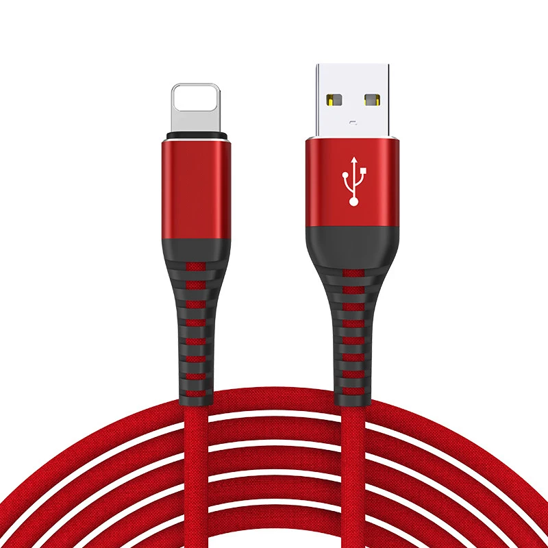 Красный 3.1A USB кабель для iPhone X 8 7 6 6S plus 5 5S кабель высокопрочный кабель передачи данных для быстрой зарядки быстрое зарядное устройство для устройств apple - Цвет: Красный