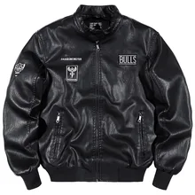 ABOORUN, новинка, зимняя утепленная флисовая кожаная куртка для мужчин, черная мотоциклетная байкерская куртка из искусственной кожи для мужчин размера плюс 4XL R3159