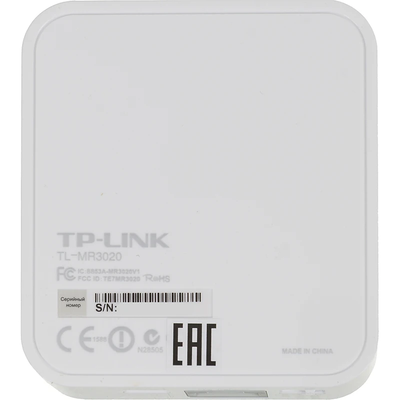Беспроводной роутер TP-LINK TL-MR3020, белый