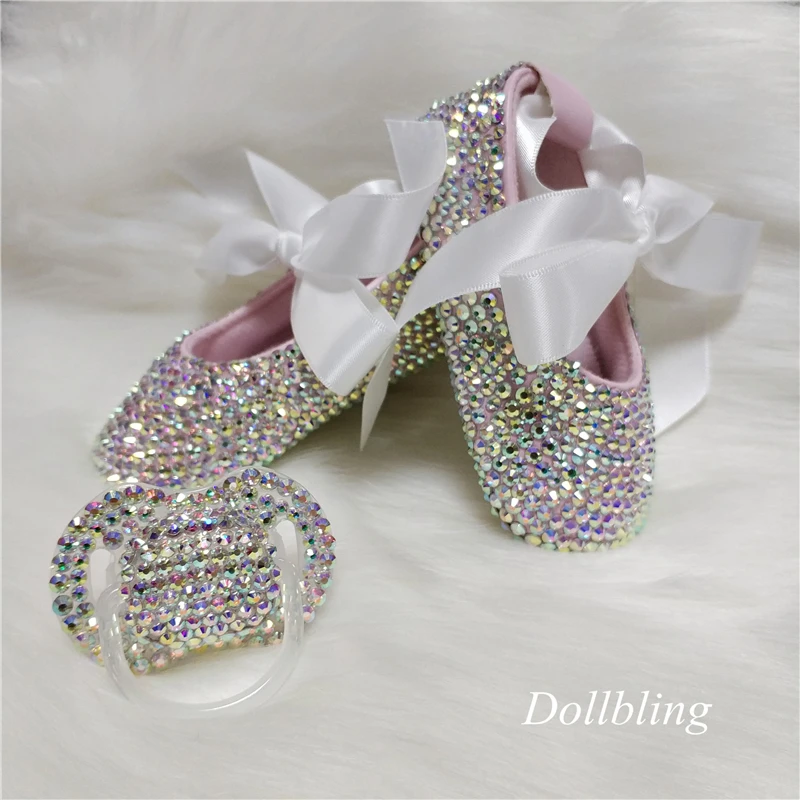 Lowered Princess Shoes First-Walkers Rhinestones Bling Infant Baby-Girls Ribbon Bowknot Custom dV59KGnY9