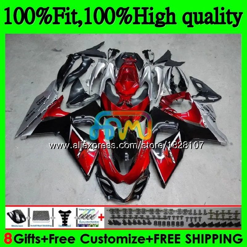 K9 для SUZUKI темно-красные GSXR-1000 GSXR 1000 09, 10, 11, 12, 13, 15 и 16 44BS. 2 GSXR1000 2009 2010 2011 2012 обтекатель - Цвет: No. 1