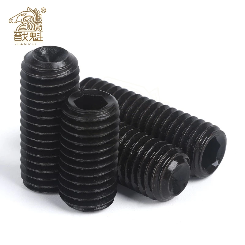 10/50 Uds M2 M2.5 M3 M3.5 M4 M5 M6 M8 DIN916 Grado negro 12,9 aleación hexagonal de acero hexágono Allen taza punto comida tornillo perno