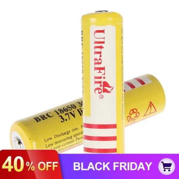 2 PCS 18650 Battery 3.7V 3600mAh Rechargeable Li-ion Battery