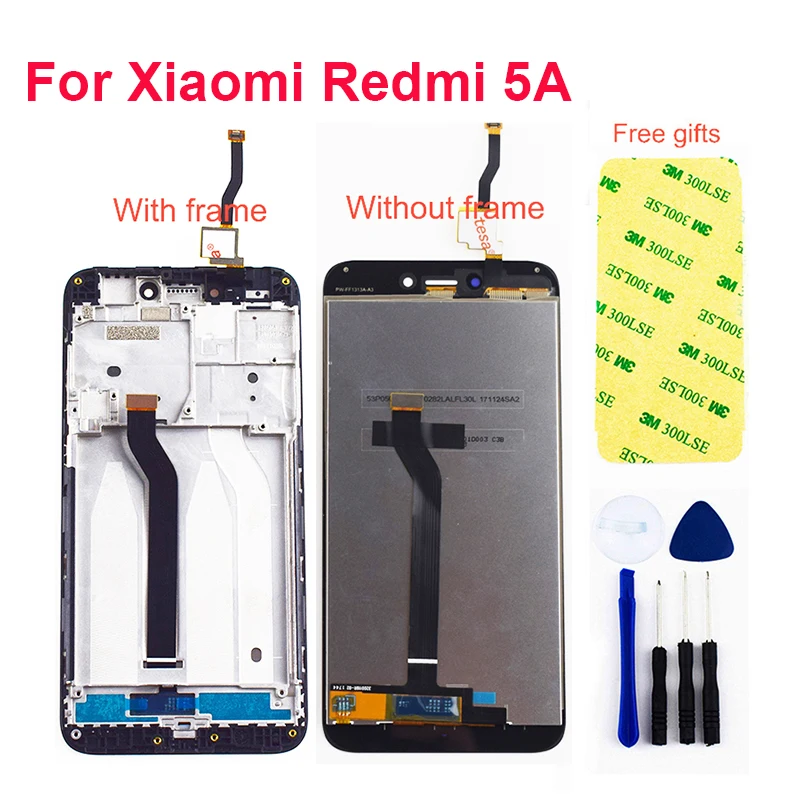 Pаспродажа Для Xiaomi Redmi 5A ЖК дисплей Панель Redmi 5A ЖК сенсорный экран дигитайзер сенсор Redmi 5A ЖК сборка с рамкой Замена