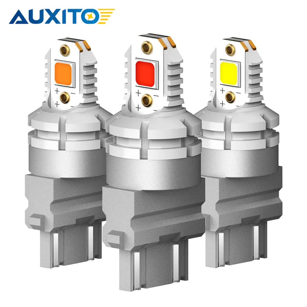 AUXITO 2 шт. 3157 светодиодный фонарь T25 3156 P27W P27/7W для автомобиля стоп сигнал белый