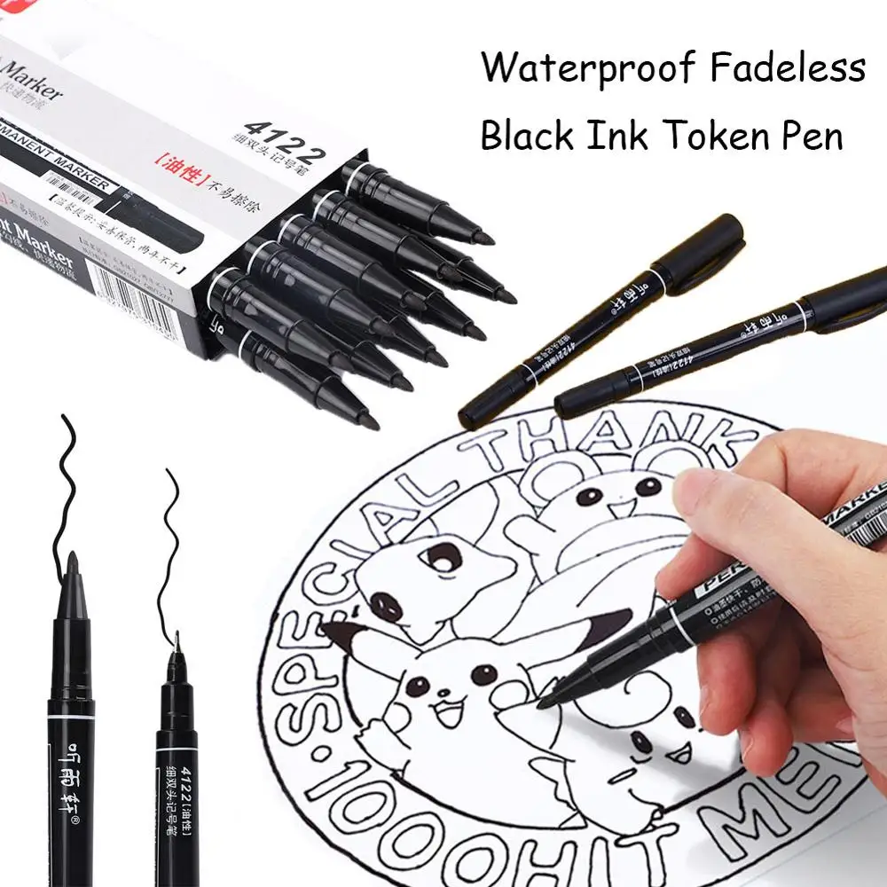 Waterproof Fadeless Black Ink Token Pen Gardening Plant Labeling Stationery School Office Supplier painting double-headed pen | Дом и сад