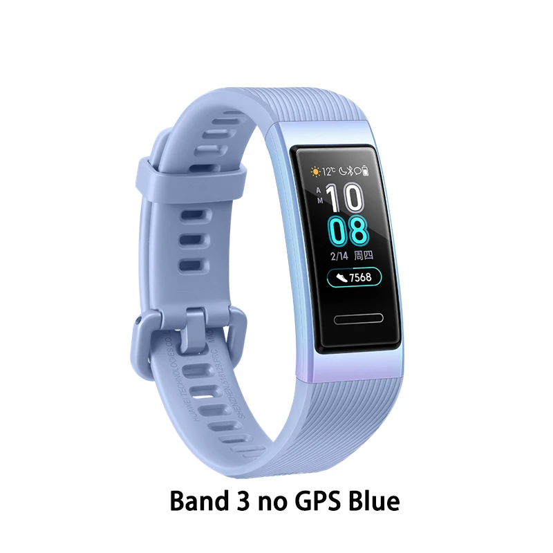 HUAWEI Band 3 Pro Smart Band все-в-одном фитнес-трекер активности, водонепроницаемость 5 АТМ, пульсометр, встроенный gps - Цвет: Band 3 Blue