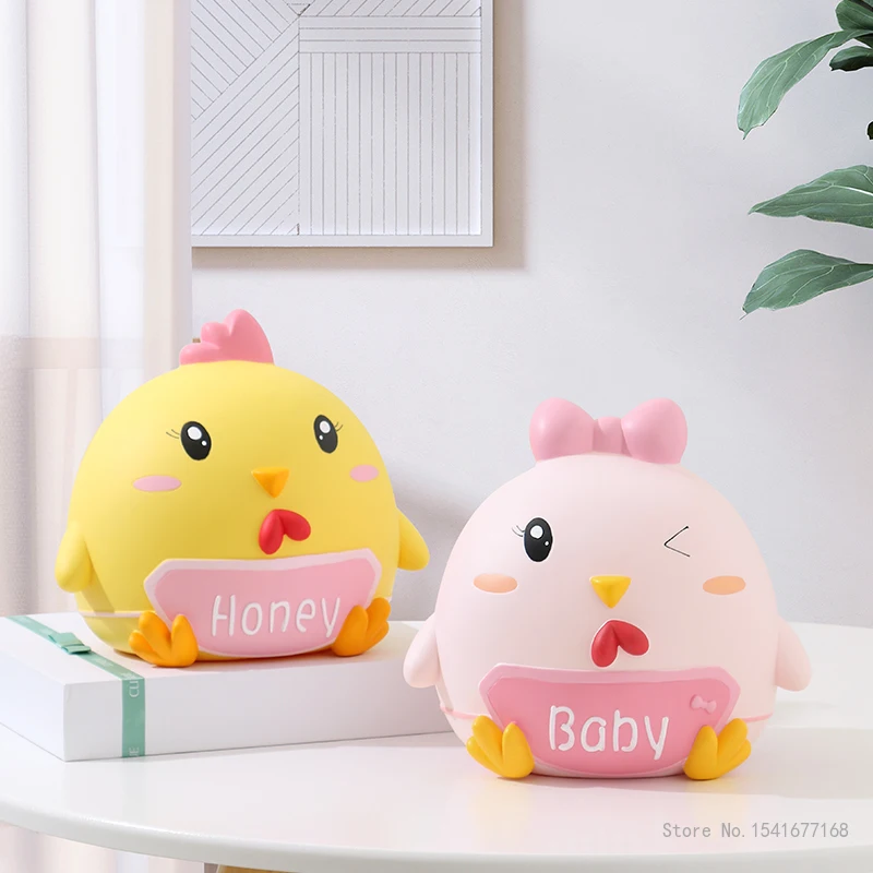 Large Capacity Money Box, Cute Chicken Piggy Bank, Vinyl Anti-drop Coin Safe, Home Decoration, Children's Gift