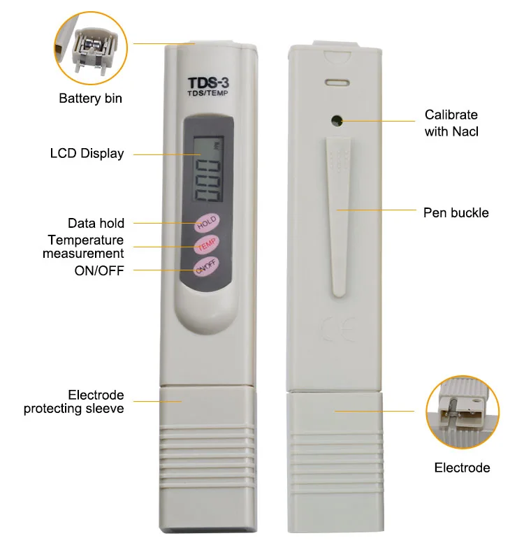 Yieryi TDS ph-метр PH/TDS/EC/TEMP метр цифровой монитор качества воды тестер серии для бассейнов, питьевой воды, аквариумов