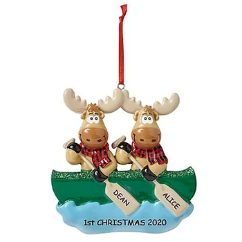 

2020 New Quarantine Christmas Gift DIY Name Blessings Rowing Cow Hanging Pendants Christmas Decorations For Home Ornament Charm