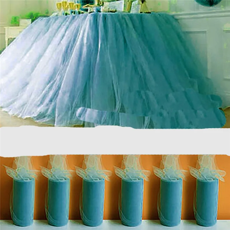 Arranged tablecloth tulle dress up wedding car tulle new multi-color table skirt tutu tulle tablecloth wedding dressing 30S16 (13)
