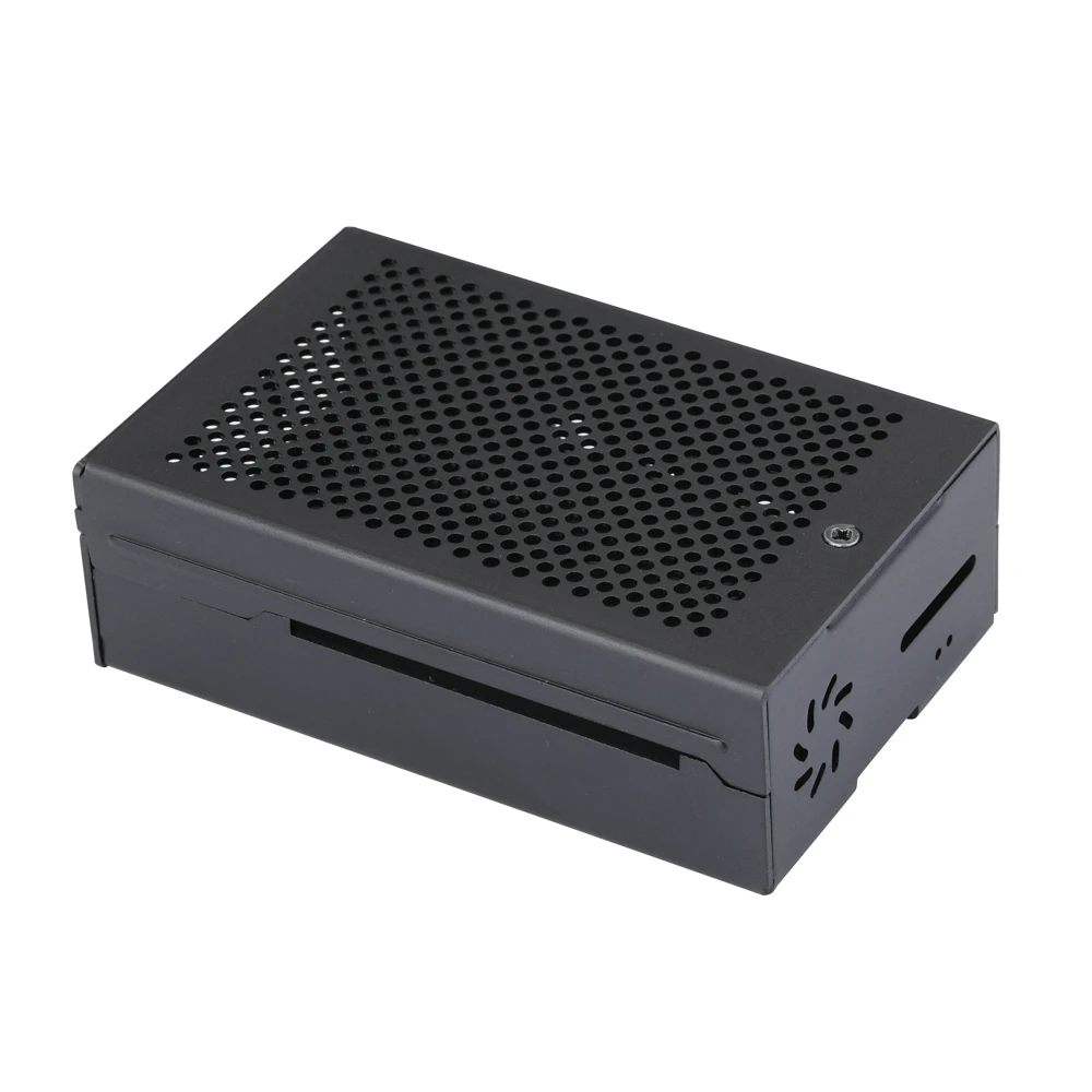 Алюминиевый Чехол Raspberry Pi 4 4B Модель B с охлаждающим вентилятором черный чехол металлический корпус для RPI 4 Модель B