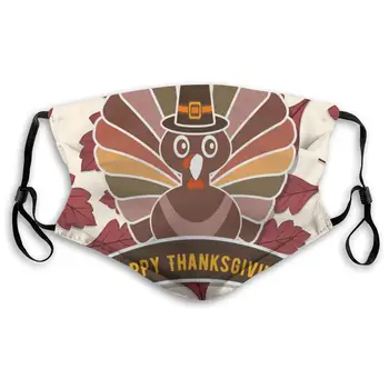 

Candian6pac9 Happy Thanksgiving Celebration Adult PM2.5 Activated Carbon Filter Face Mask Filters Breathing Insert Protective