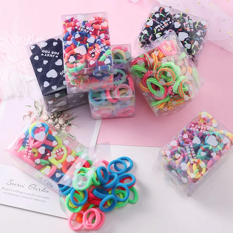 

50 Pcs Girls Colorful Small Ring Elastic Hair Bands Ponytail Holder Rubber Bands Scrunchie Kids Hair Accessories