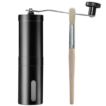 

Black 304 Stainless Steel Manual Coffee Grinder, Manual Coffee Grinder, Coffee Grinder, Manual Pepper Grinder with Cleaning Brus