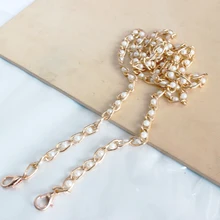Imitated Pearl Bag Chain Metal Splicing Pearl Bag Chain Replaceable Exquisite Beautiful Wide Aluminum Chain Lady Bag Accessories