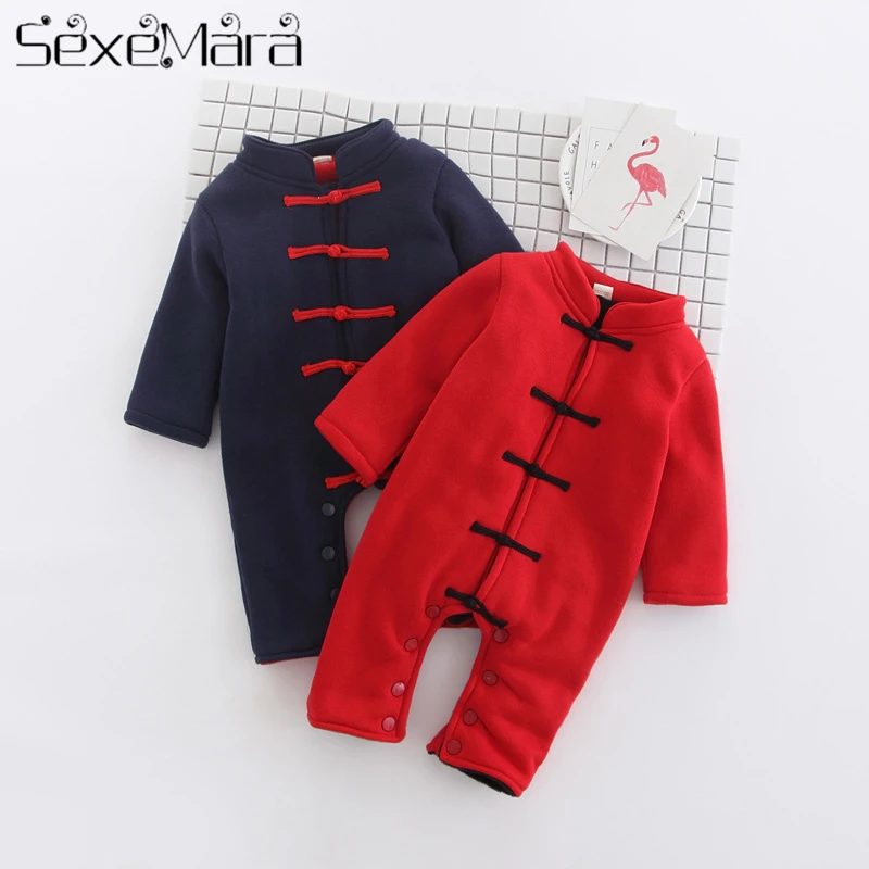

2019 Baby Clothe New Born Baby Clothes Girl onesie Clothes Boy Romper Baby Winter Clothes Chinese Style Jumpsuit