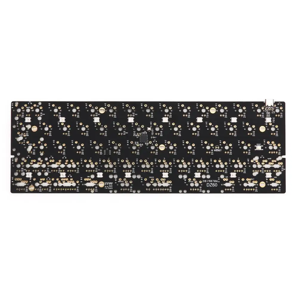 Billige DZ60 Custom mechanische tastatur PCB 60% tastatur unterstützung pfeil schlüssel alu platte gateron schalter stab