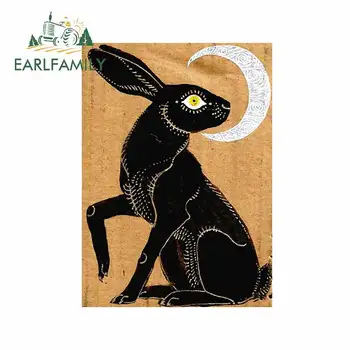 

EARLFAMILY 13cm x 9.4cm for Hare Moon Black Car Stickers Refrigerator Windshield Decal Personality VAN Motorcycle Anime Graphics