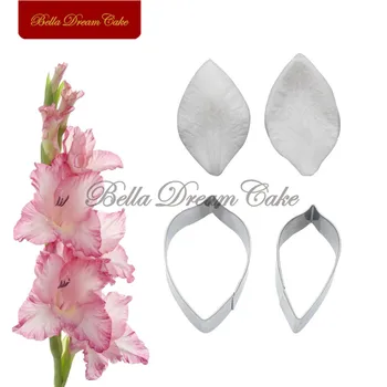 

Gladiolus Flower Veiner Silicone Molds Stainless Steel Cutter Mould Petal Fondant Cake Decorating Tool DIY Handmade Cake Mold