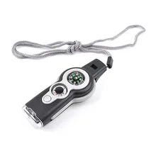 Открытый Кемпинг Пешие прогулки Профессиональный Многофункциональный выживания свисток Комплект компас термометр SOS аварийный спасательный свисток