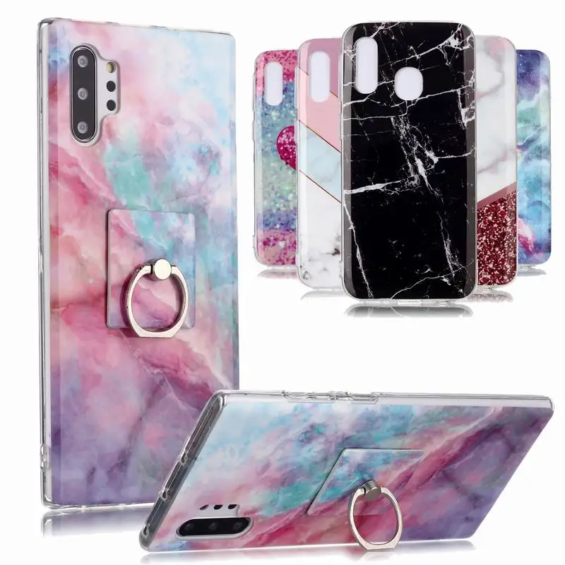Fashion Soft TPU Case For Samsung Galaxy M10 M20 M30 A10 A20 A10E A20E A30 A40 A50 A60 A70 Slim Back Cover +Finger Ring Holder | Мобильные