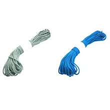 2 шт. парашютные кодовые веревки, 7 нитей, 550 фунтов, 100 футов-1 шт. небесно-голубой и 1 шт. серебристо-серый