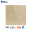 EsooLi-Interruptor táctil de cristal para la pared, inalámbrico, con control de voz, material retardante de fuego, compatible con app Tuya y Smart Life, apto para la Unión Europea y Reino Unido ► Foto 3/6