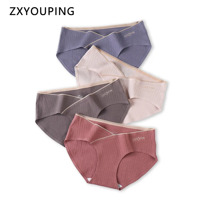 

3Pcs V-shaped Pregnant Underwear Soft Cotton Briefs Women Seamless Panties Maternity Low Waist Breathable Lingerie Intimates