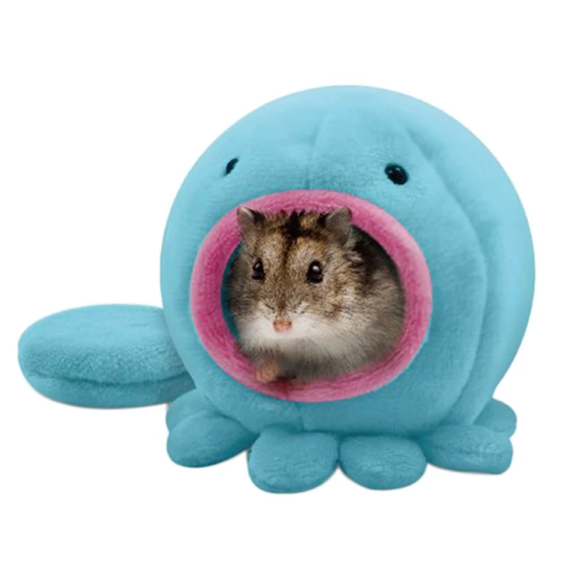 

Cute Small Animal Cages Octopus Shape Rat Hamster Bird Squirrel Warm Soft Bed Pet Toy House