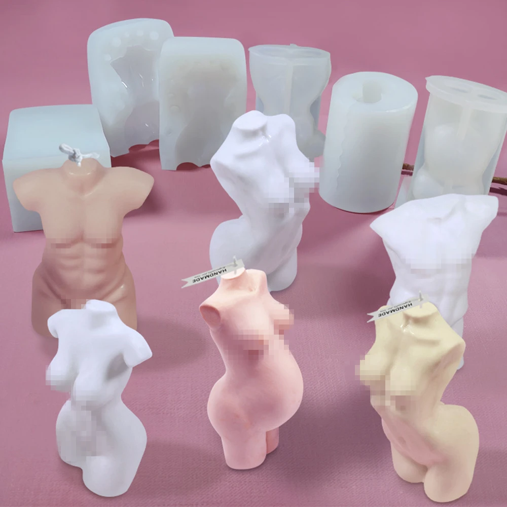 3D Human Body Silicone Candle Mold DIY Soap Wax Clay Crafts Resin Casting Mould 
