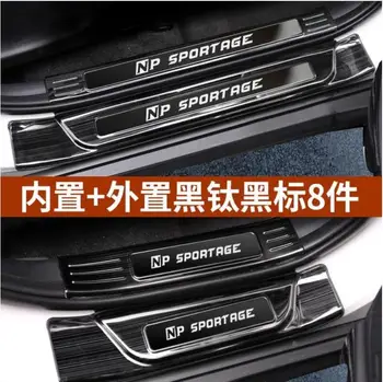 

Car styling 304 stainless steel Plate Door Sill Welcome Pedal Car Styling Accessories (inside + outside) for Kia Sportager 2018
