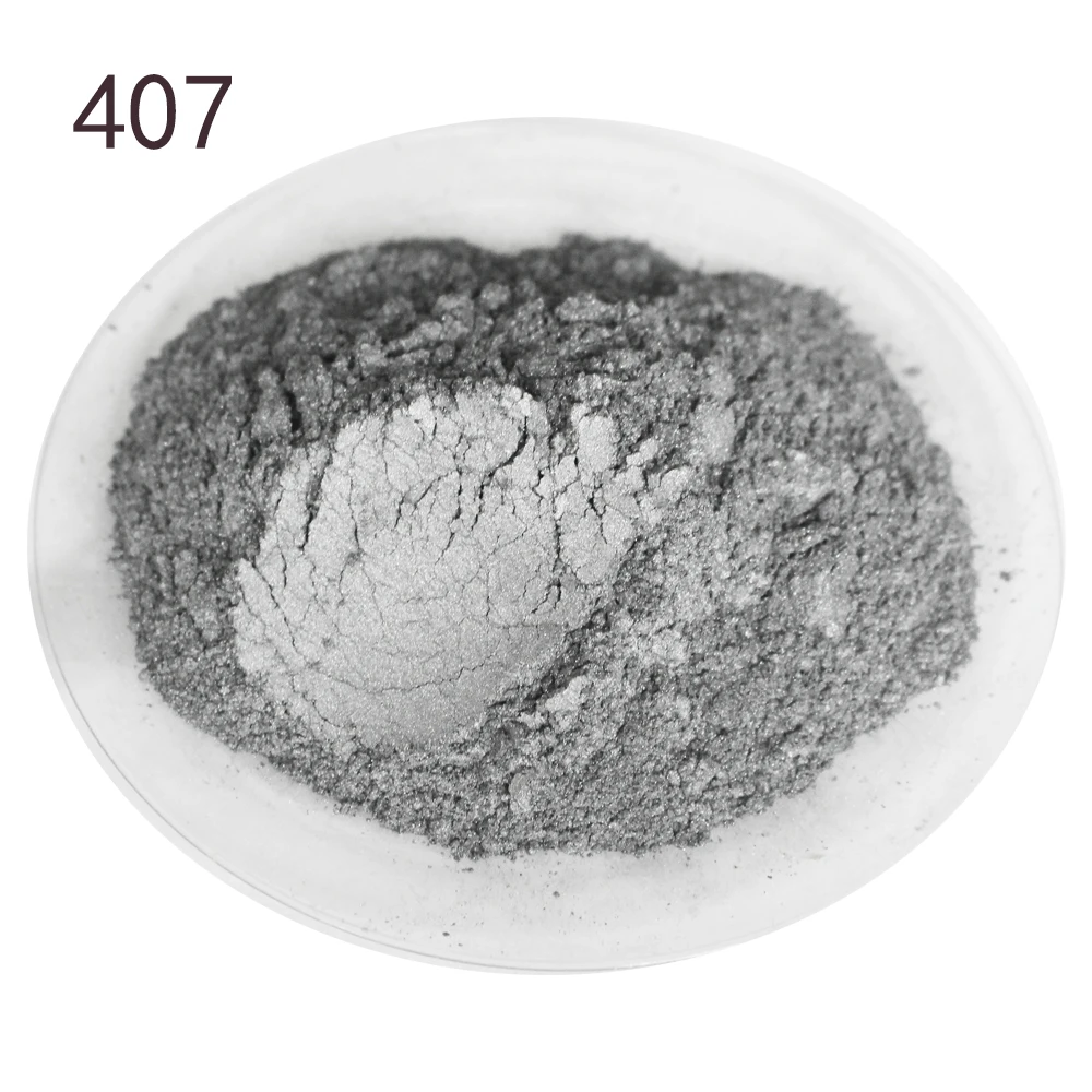 50g Silver Gray Mica Powder Pigments Natural Pearlescent Mica Powders Metallic Dye For Nail Cosmetic Polish Soap Making