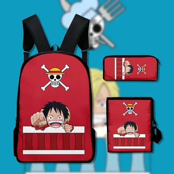 

2020 Anime 3D New Product Backpack Set One Piece 3D Digital Color Printing Boys Girls Bag Trend Backpack Set
