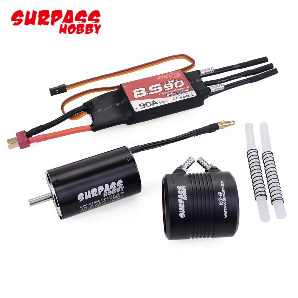 

Waterproof 3660 3500KV Motor w/ Water Cooling Jacket & 90A Brushless ESC Programming Card For RC Boat RC Accessories