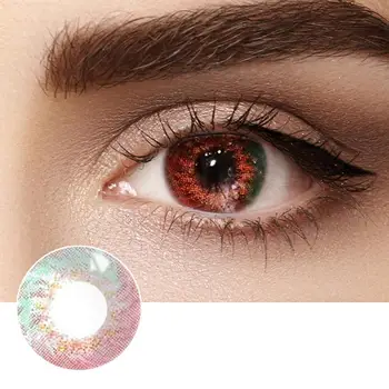 

Mrs.H 2PCS/Pair Fire Series Colored Contact Lenses Makeup Cosmetic Contact Lenses for Eye Color Enlarger Eyes Beautiful Pupil