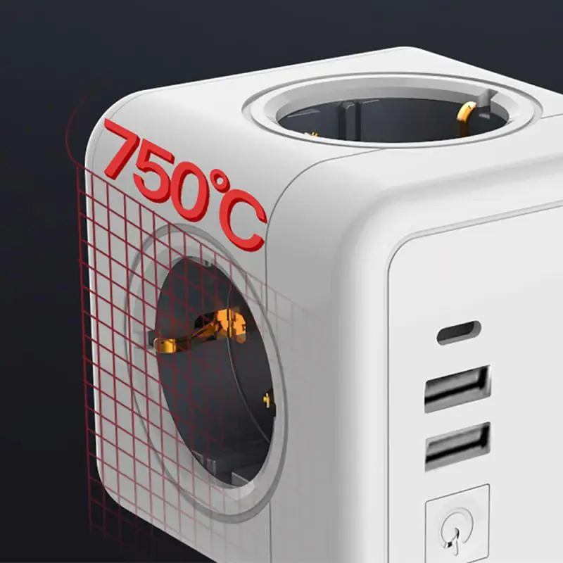 Сетевой фильтр с европейской вилкой и USB разъемом умное зарядное устройство для