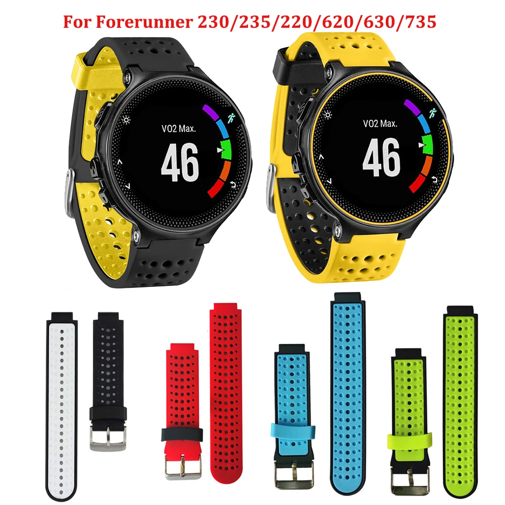 Цветной сменный ремешок для часов Garmin Forerunner 235 630 230 735 часы силиконовый браслет