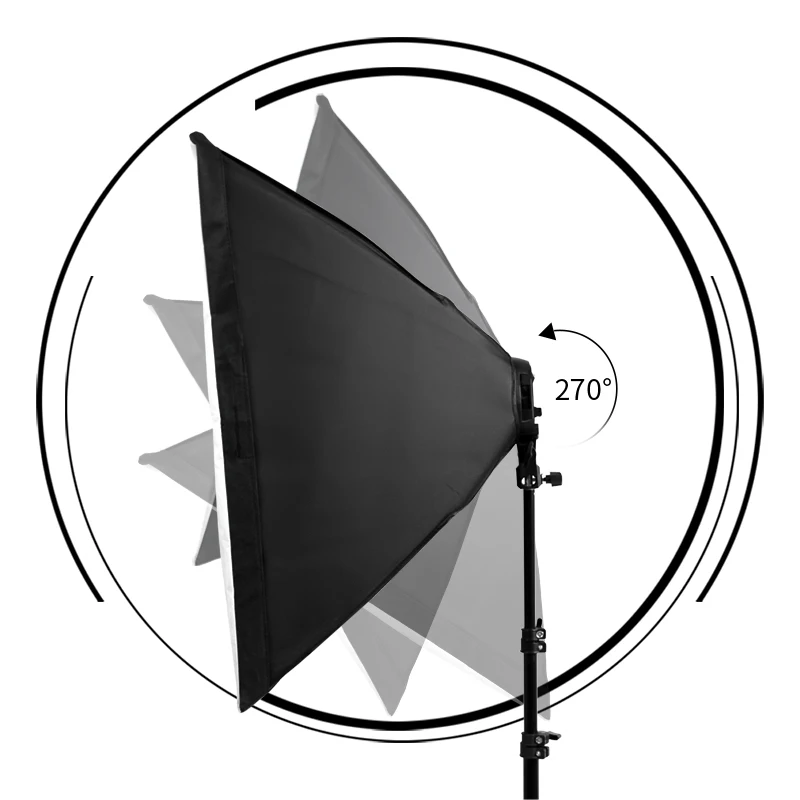 Photography Softbox Lightbox Kit 8 PCS E27 LED Photo Studio Camera Lighting Equipment 2 Softbox 2 Light Stand with Carry Bag