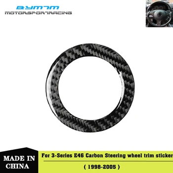 

Real Carbon fiber Steering wheel LOGO circle Auto interior Car accessories For BMW 3 Series E46