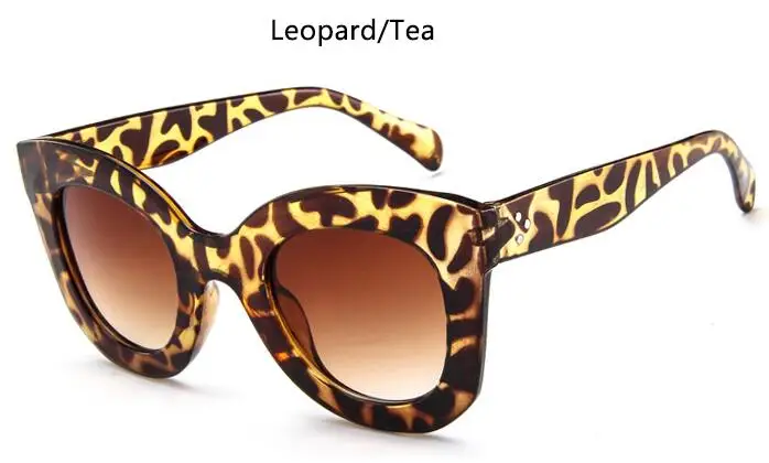 leopard tea Пластиковые винтажные роскошные солнцезащитные очки для женщин, для путешествий, сексуальные дизайнерские ретро солнцезащитные очки, белые черные оттенки, дропшиппинг - Цвет линз: leopard tea