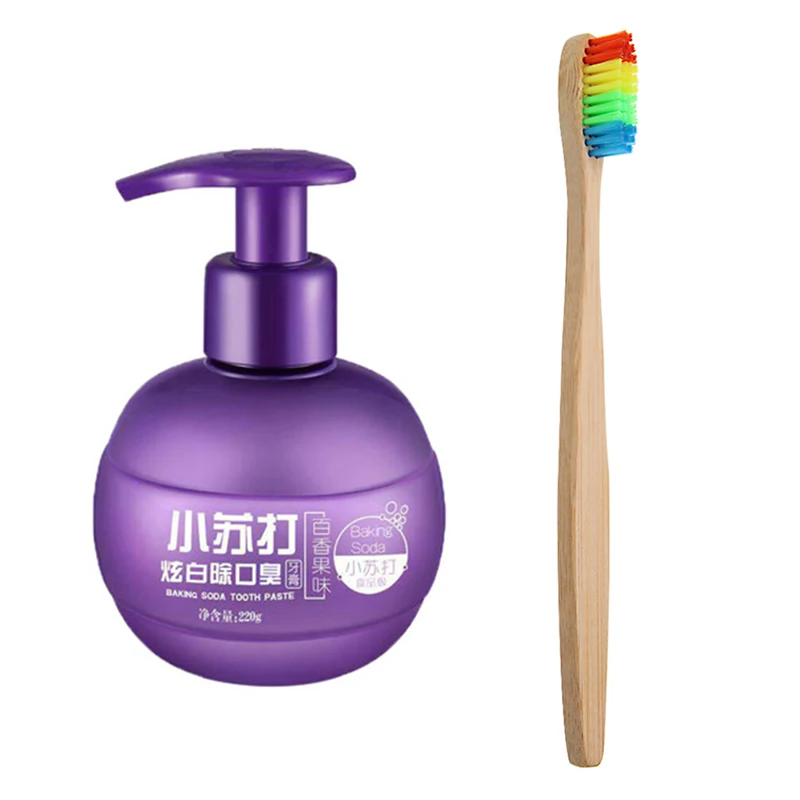 Passion Fruit1brush Волшебная газированная отбеливающая зубная паста, отбеливание зубов, гигиена, уход за полостью рта, маракуйя, борьба с кровотечением, десны, зубная паста, голубая - Цвет: Passion Fruit1brush