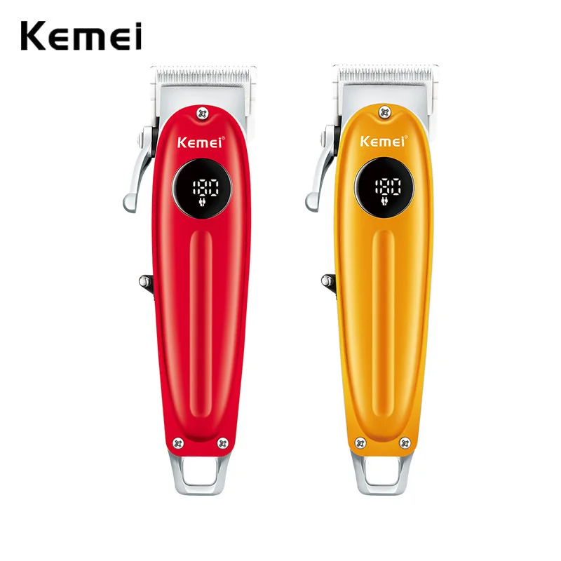 Kemei KM-1955 металлический корпус Профессиональный ЖК-триммер для волос мужчин