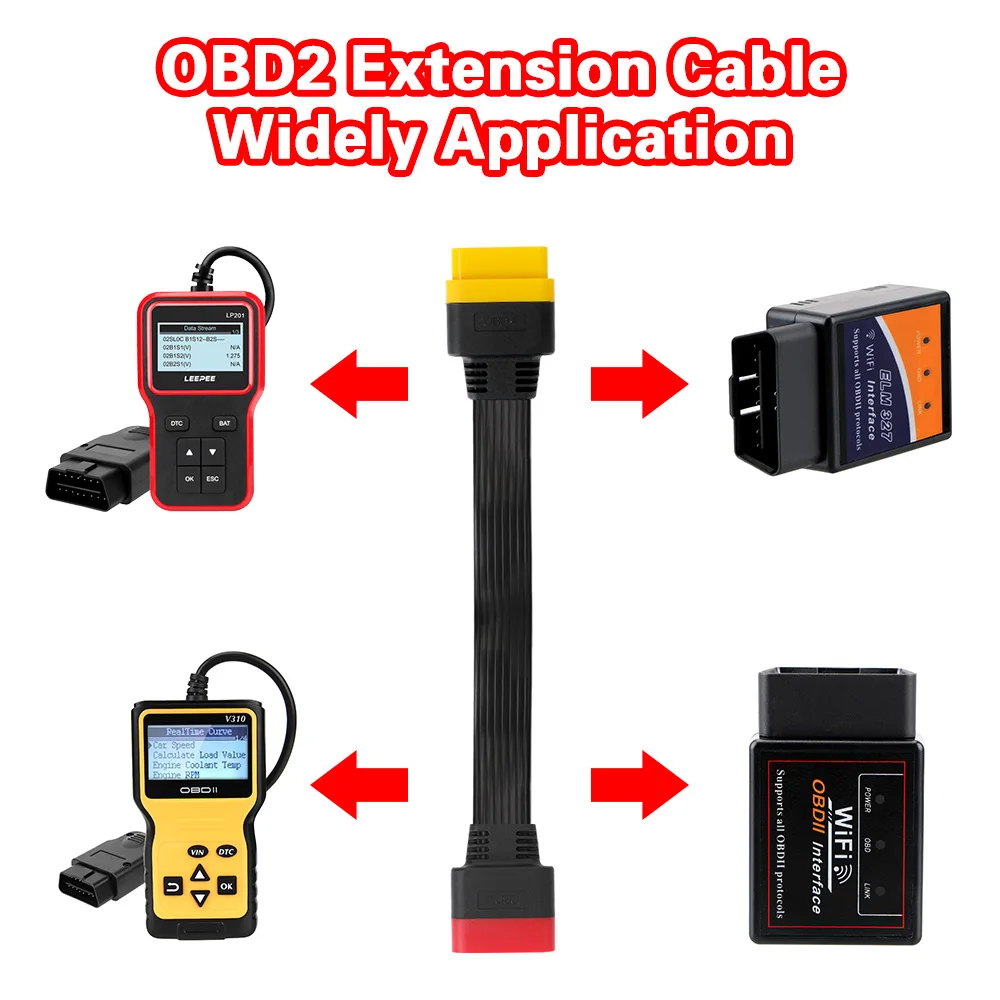 16 Pin -Car Obd2 Szkenner Hozzáfutó Hím És Női Adapter 32 Cm -Es Kiterjesztési Kábel Obdii Kódolvasó Diagnosztikai Eszközök Autó Kiegészítők