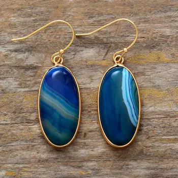 New Art Blue Boho Drop Earrings for Women Modern Romantic Dangle Earring Handmade Gems Jewelry Dropshipping Wholesale