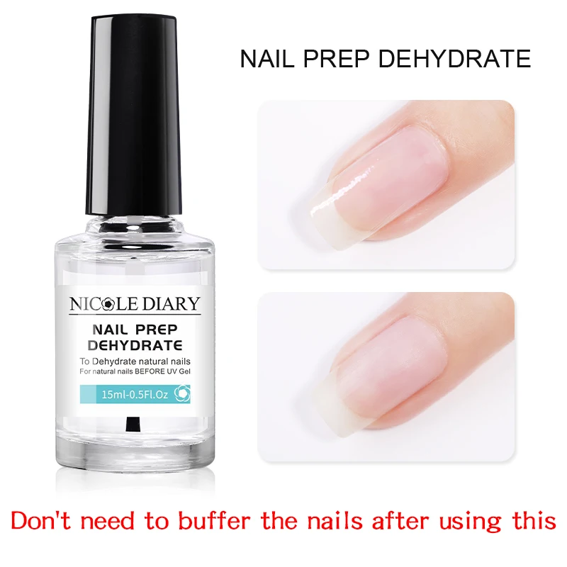 NICOLE DIARY 15ml Nail-Primering Nail Prep Dehydrate Long Lasting Air Dry for UV Gel Polish Lacquers Sterlization Liquid